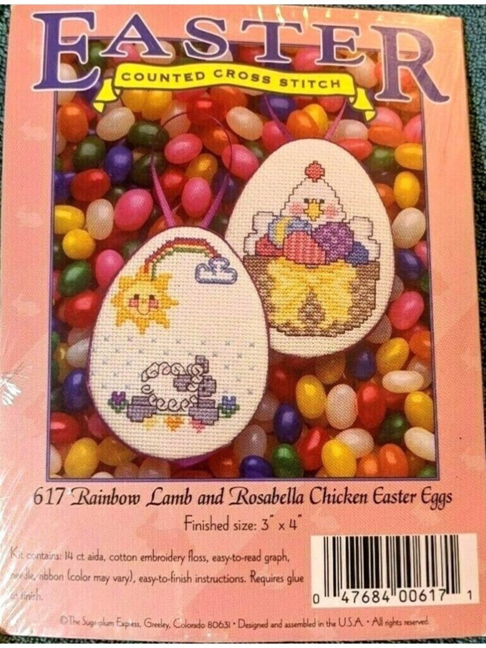 Cross Stitch Kits 2 Sugarplum Express Rainbow Lamb Rosabella Chicken Egg USA